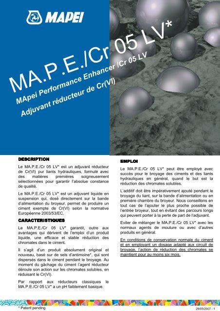 ma.p.e cr 05 lv|Mapei Dam Cement Reducing Agents Technical Notebook .